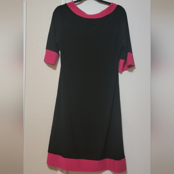 SUZIE IN THE CITY BLACK & PINK SHEATH DRESS - Picture 4 of 9